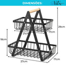 Fruteira Dupla Cesto de Frutas De Mesa Moderna - POUCAS UNIDADES