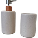 Kit Banheiro 2 Peças Lavabo Conjunto Saboneteira Dispenser e Porta Escovas Porcelana