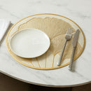 Jogo Americano Sousplat 38cm Redondo em PVC Dourado Mesa Posta Impermeável