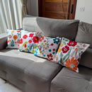 Kit 4 Capas Almofadas Decorativas 43x43 Estampas Florais Premium Sofá Sala
