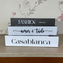 Kit 3 Livros Decorativos Organizadores - Modelo Casablanca