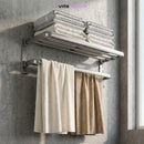 Porta-Toalhas Retrátil em Alumínio com Adesivos + 2un Porta Shampoo de BRINDE!