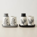 Kit Banheiro Lavabo Conjunto Saboneteira Dispenser Porta Treco Porcelana 3 Peças