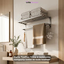 Porta-Toalhas Retrátil em Alumínio + Adesivos ProFix™ de BRINDE!