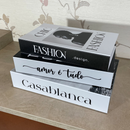 Kit 3 Livros Decorativos Organizadores - Modelo Casablanca