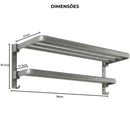 Porta-Toalhas Retrátil em Alumínio + Adesivos ProFix™ de BRINDE!