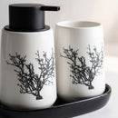 Kit Banheiro Lavabo Conjunto Saboneteira Dispenser Porta Treco Porcelana 3 Peças