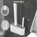 Kit Escova Sanitária em Silicone Com Suporte para Parede