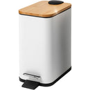 Lixeira 5L Retangular Inox com Bambu