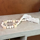 Colar de Mesa Decorativo em Madeira Bege Home