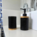 Kit Banheiro Lavabo Conjunto Saboneteira Porta Escova Porcelana 2 Peças