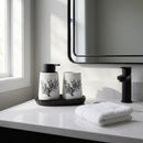 Kit Banheiro Lavabo Conjunto Saboneteira Dispenser Porta Treco Porcelana 3 Peças