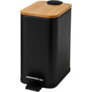 Lixeira 5L Retangular Inox com Bambu