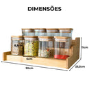 Kit 12un Porta Temperos Vidro Bambu Hermético Premium 200ml - VitaBela