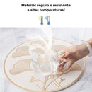 Jogo Americano Sousplat 38cm Redondo em PVC Dourado Mesa Posta Impermeável