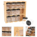 Porta Temperos em Bambu com 12 Potes Herméticos – Organização e Praticidade