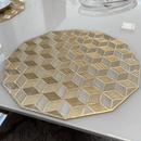 Jogo Americano 6 Peças para Mesa Posta Dourado