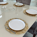 Jogo Americano 6 Peças para Mesa Posta Dourado