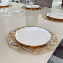 Jogo Americano 6 Peças para Mesa Posta Dourado