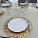 Jogo Americano 6 Peças para Mesa Posta Dourado