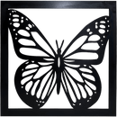 Kit 4 Quadros Decorativos Vazados Preto MDF 3mm c/ Dupla Face