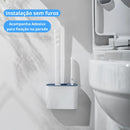 Kit Escova Sanitária em Silicone Com Suporte para Parede