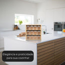 Porta Temperos em Bambu com 12 Potes Herméticos – Organização e Praticidade