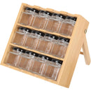 Porta Temperos em Bambu com 12 Potes Herméticos – Organização e Praticidade